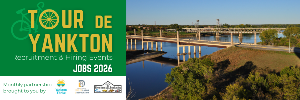Tour de Yankton: Hiring Event Tour de Yankton. Image of bridge across Missouri River by Yankton.